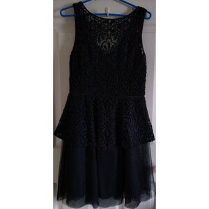 Adrianna Papell Lace Bodice Peplum Dress & Full Netted Party Skirt Skirt Size 8